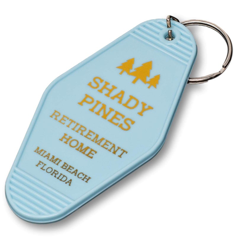 Chillkat Vintage Hotel Motel Keychain (Light Blue Shady Pines) - Image 1
